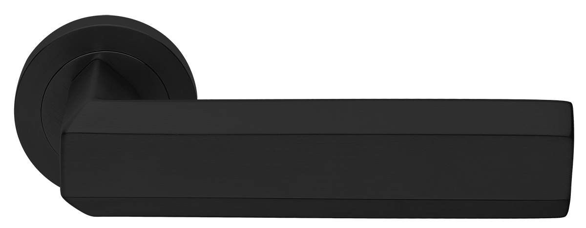 Ручка дверная HARMONY R2 NERO раздельная на круглой розетке, цвет - черный фото купить Махачкала