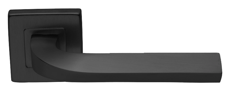 Ручка дверная TENDER S3 NERO раздельная на квадратной розетке, цвет - черный фото купить Махачкала