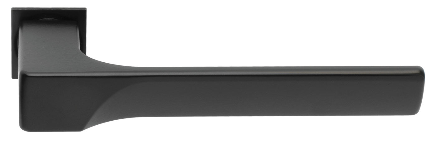Ручка дверная FIORD-SM NERO-ST, с невидимой квадратной розеткой, цвет - черный soft-touch фото купить Махачкала