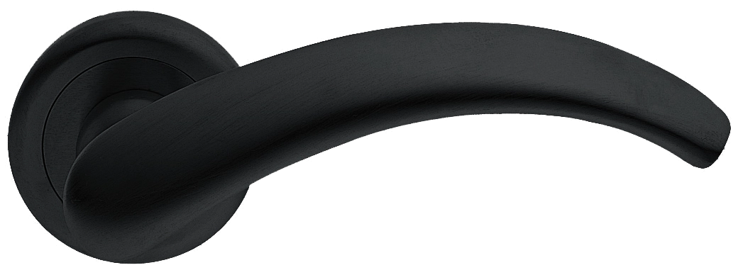 Ручка дверная ARCH R4 NERO раздельная на круглой розетке, цвет - черный фото купить Махачкала