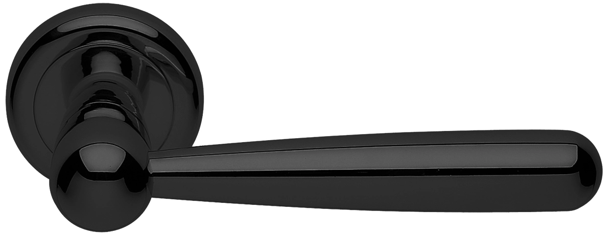 Ручка дверная PINOKKIO R4 NERO раздельная на круглой розетке, цвет - черный фото купить Махачкала