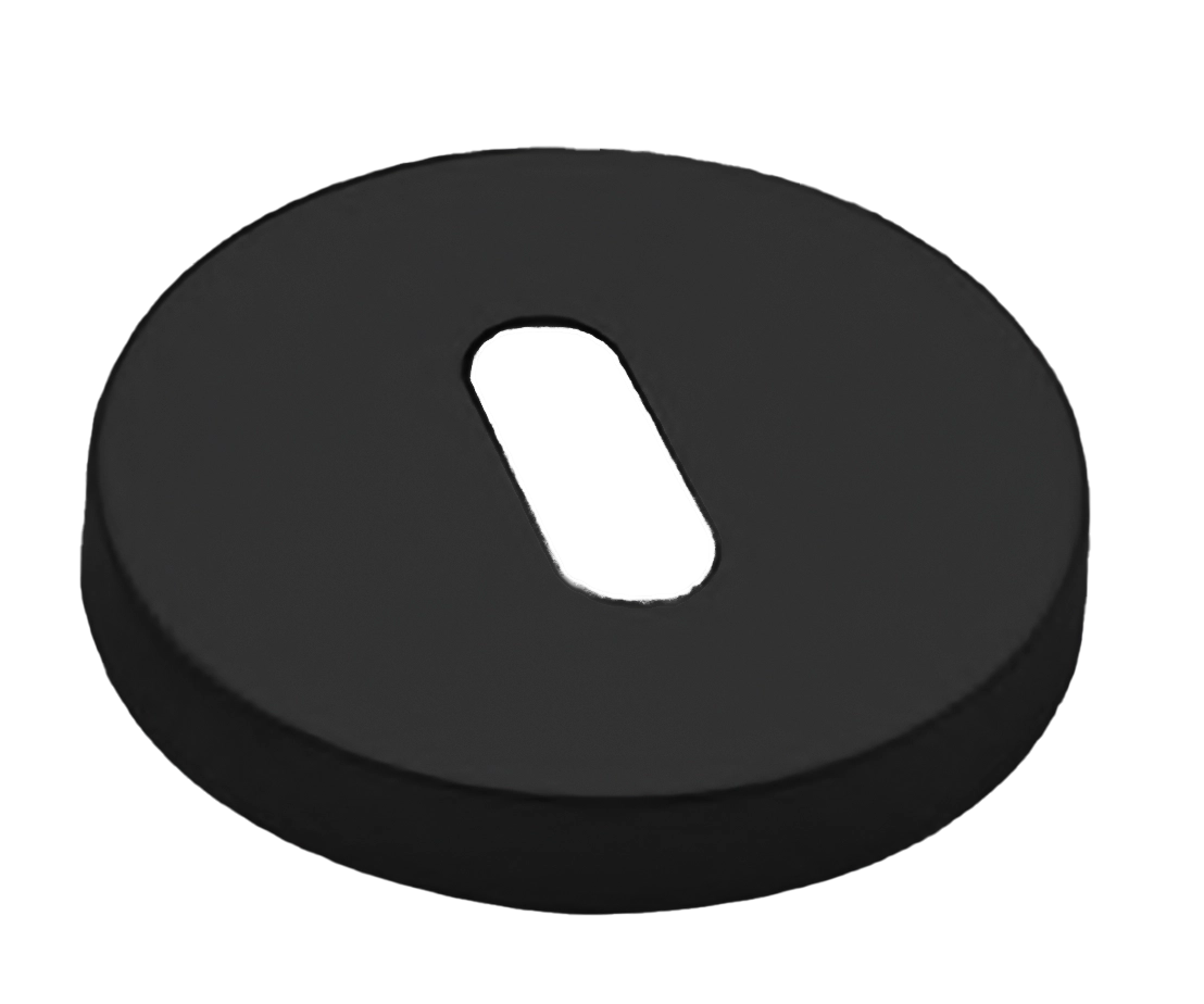 Накладка на ключевой цилиндр LUX-FK-R6 NERO на круглой розетке под ключ буратино, цвет - черный фото купить Махачкала
