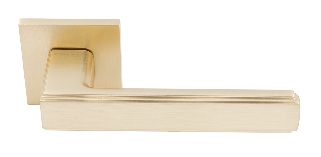 Ручка дверная MH-64-S6 MSG STEPS на квадратной розетке 6 мм, цвет матовое сатинированное золото фото купить Махачкала