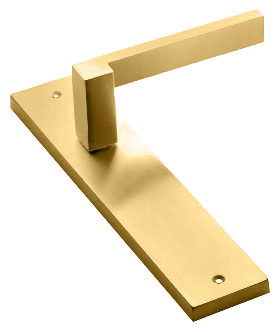 Ручка дверная на планке STONE PL OSA, цвет матовое золото, латунь фото купить в Махачкале