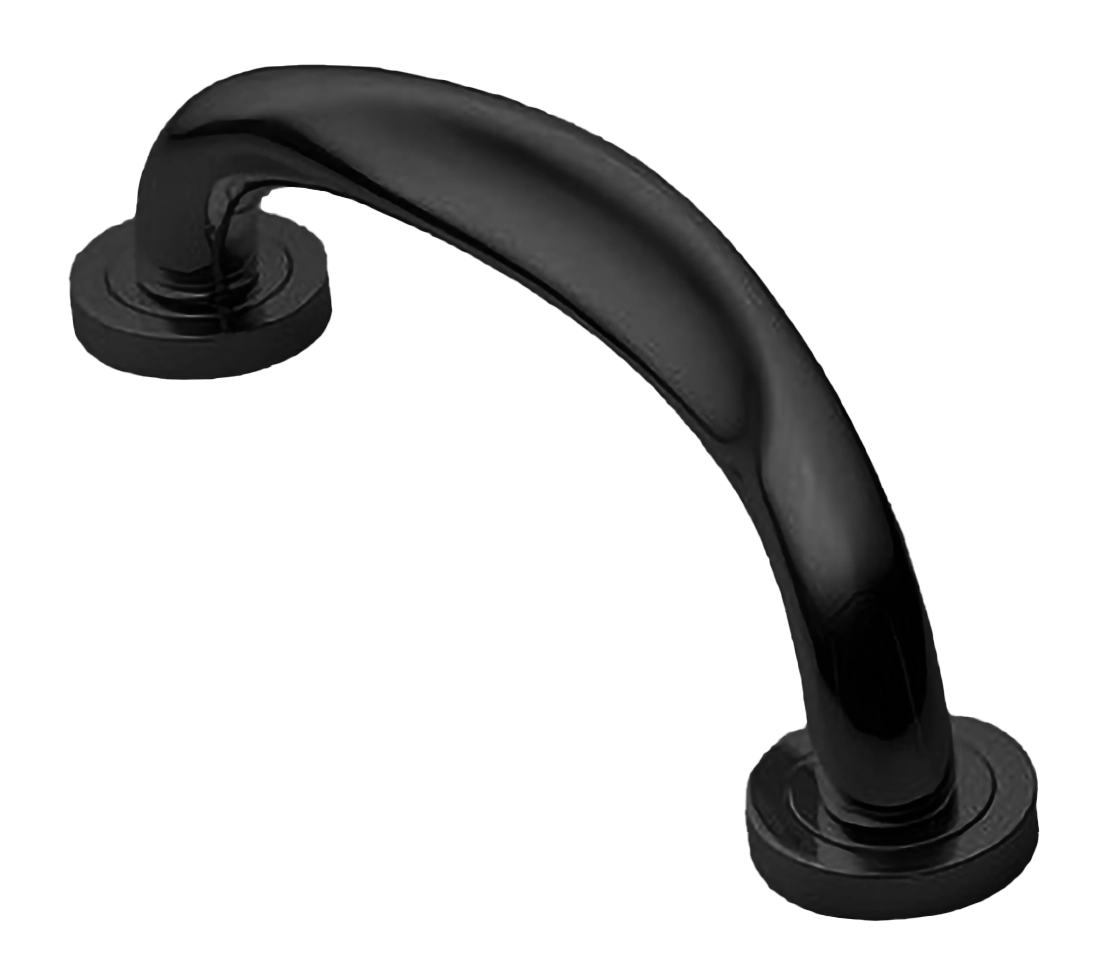 Ручка-скоба дверная RAFT PH NERO на круглой розетке, цвет черный, латунь фото купить в Махачкале