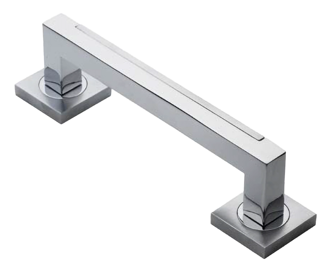 Ручка-скоба дверная ISLAND PH CRO на квадратной розетке на квадратной розетке, цвет хром, латунь фото купить в Махачкале