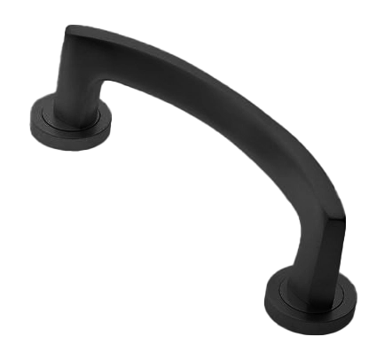 Ручка-скоба дверная WIND PH NERO на круглой розетке, цвет черный, латунь фото morelli Махачкала