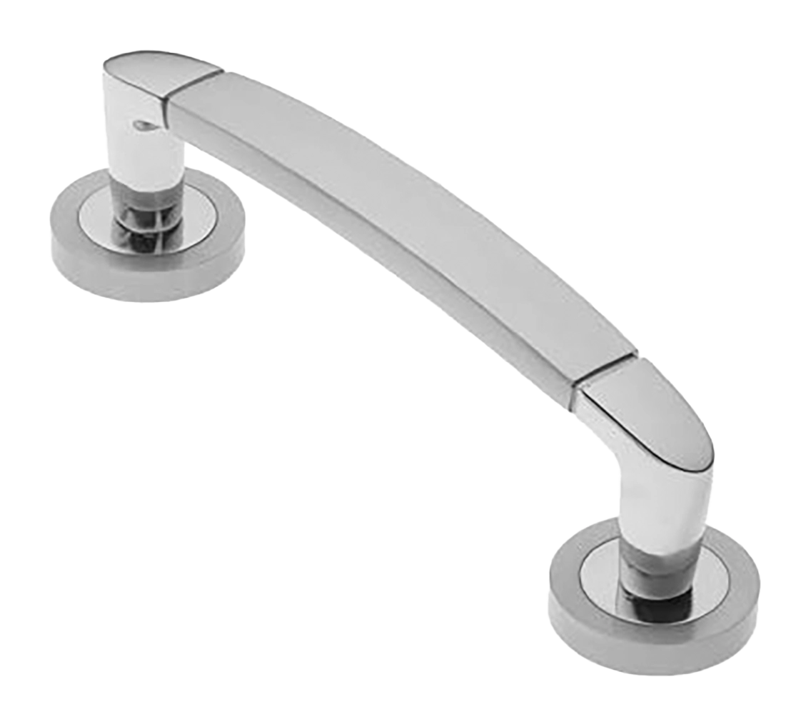 Ручка-скоба дверная SAIL PH CSA/CRO на круглой розетке, цвет матовый хром/хром, латунь фото купить в Махачкале