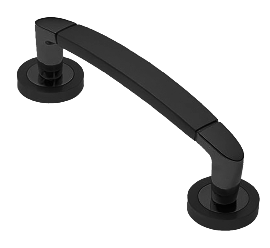 Ручка-скоба дверная SAIL PH NERO на круглой розетке, цвет черный, латунь фото купить в Махачкале