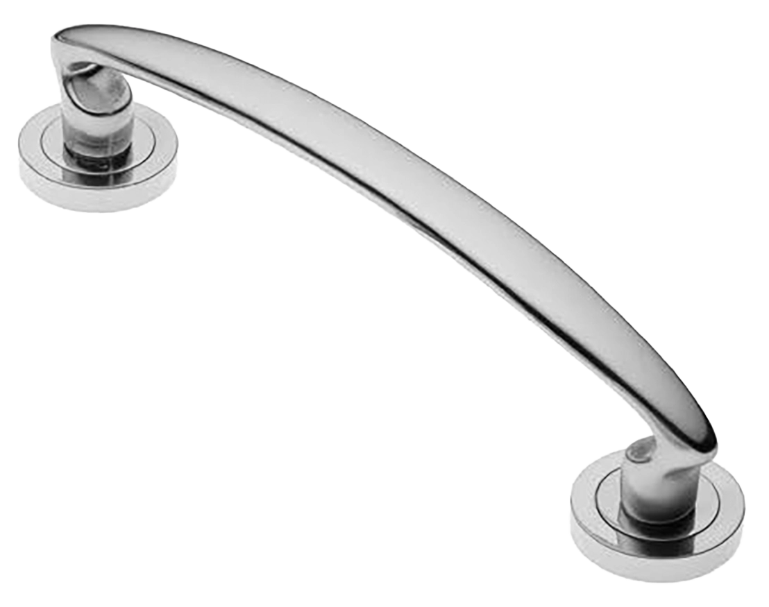 Ручка-скоба дверная FLAMINGO PH CRO на круглой розетке, цвет хром, латунь фото купить в Махачкале