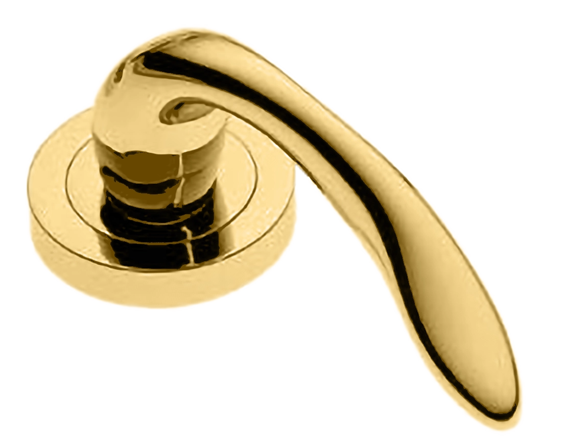 Ручка оконная LEON W1 OTL на прямоугольной розетке, цвет золото, латунь фото купить в Махачкале