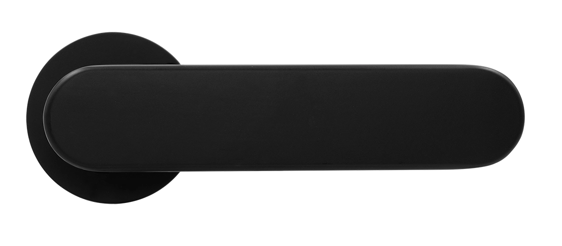 Ручка дверная MH-65-R6 R6 SEMPIONE BL на круглой розетке, цвет черный фото купить в Махачкале