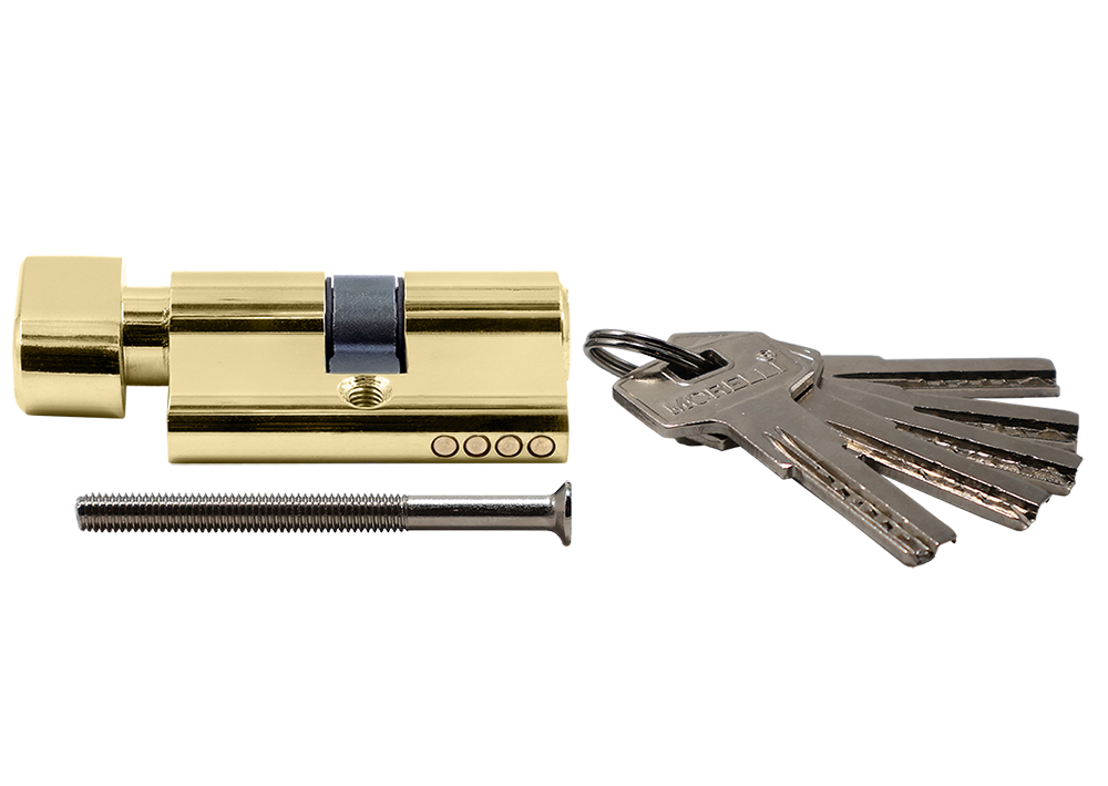 Ключевой цилиндр высокой секретности HS 50CK PG с заверткой (50мм), цвет золото фото купить в Махачкале