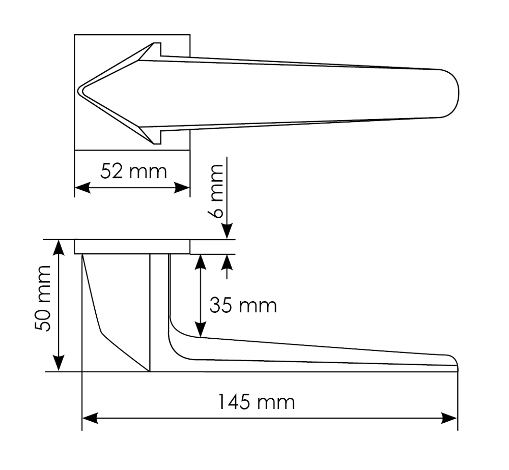 Комплект дверных ручек MH-55-S6 BL + защёлка бесшумная M1895 BL + петли врезные универсальные MSN 100X70X2.5-4BB BL (2шт), цвет черный фото купить в Махачкале