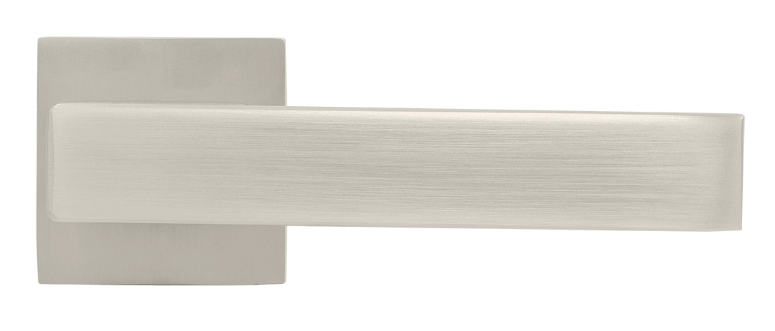 Ручка дверная LOT MH-56-S6 MSN раздельная на квадратной розетке 6 мм, цвет матовый сатинированный никель, ЦАМ фото купить в Махачкале