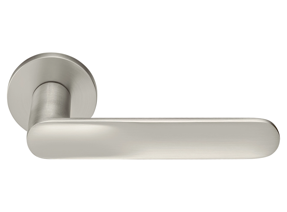 Ручка дверная GARAK MH-59-R6 MSN раздельная на круглой розетке 6 мм, цвет матовый сатинированный никель, ЦАМ фото купить Махачкала