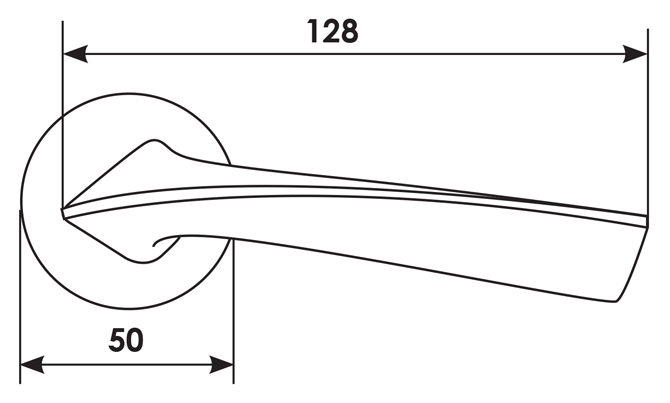Ручка дверная COMETA R5 NIS раздельная на круглой розетке, цвет - матовый никель, ЦАМ фото купить в Махачкале