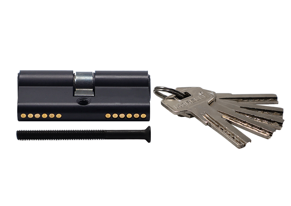 Ключевой цилиндр высокой секретности HS 60C BL (60мм), цвет - черный фото купить в Махачкале