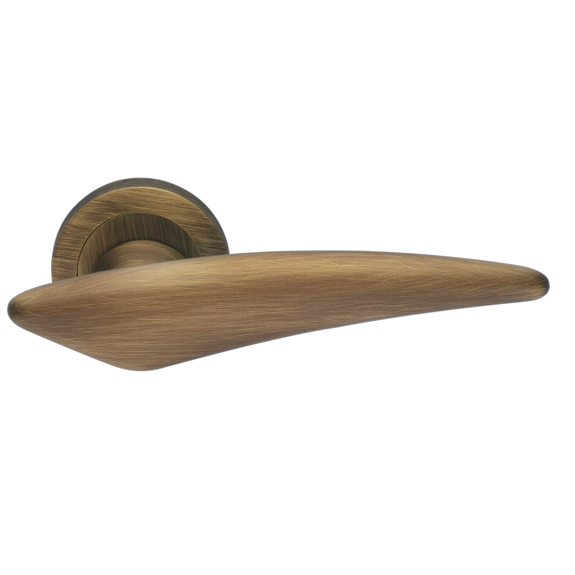 Ручка дверная BOLID R2 BGO раздельная на круглой розетке, цвет матовая бронза, латунь фото купить Махачкала