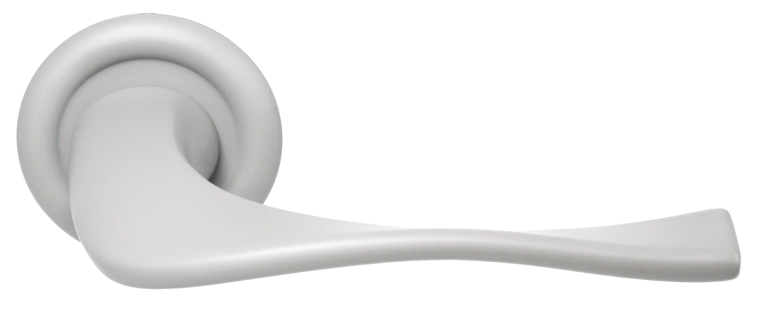 Ручка дверная SKYSCRAPER R7 SSW на круглой розетке, цвет Стокгольмский снегопад/Stockholm Snowfall фото купить Махачкала