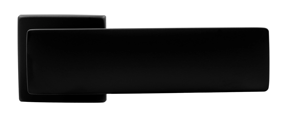 Ручка дверная SPACE S5 NERO-ST на квадратной розетке, цвет черный soft-touch, ЦАМ фото купить в Махачкале