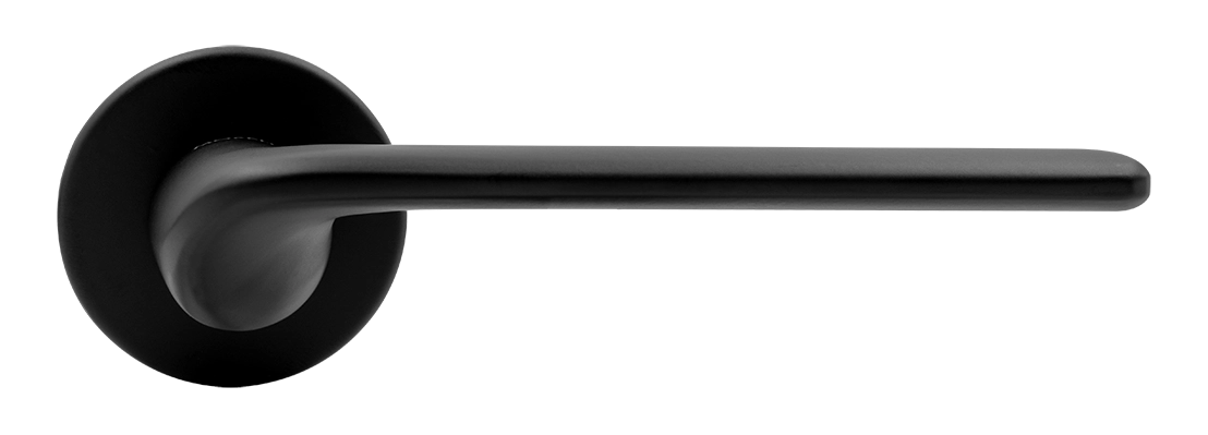 Ручка дверная TOMORROW R5 NERO-ST на круглой розетке, цвет черный soft-touch, ЦАМ фото купить в Махачкале