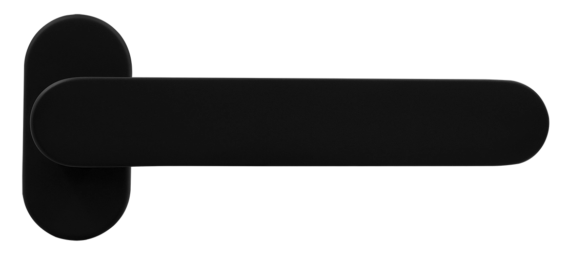 Ручка оконная LE BOAT W1 NERO-ST на прямоугольной розетке, цвет черный soft-touch, латунь фото купить Махачкала