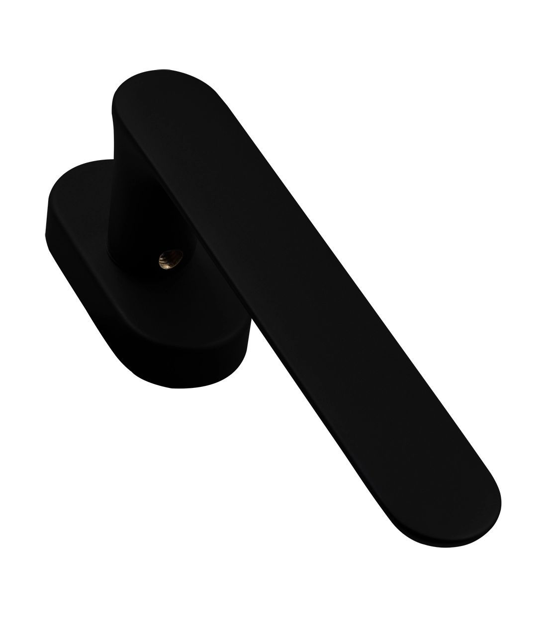 Ручка оконная LE BOAT W1 NERO-ST на прямоугольной розетке, цвет черный soft-touch, латунь фото фурнитура Махачкала