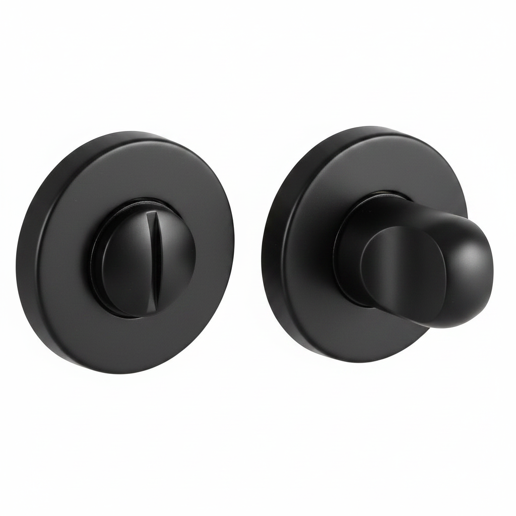 Завертка сантехническая LUX-WC-R3-E NERO-ST на круглой розетке цвет черный soft-touch, ЦАМ фото купить Махачкала
