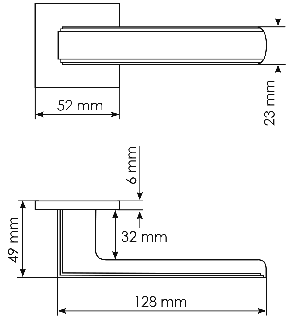 Ручка дверная MH-64-S6 ASC STEPS на квадратной розетке 6 мм, цвет анодированный матовый хром фото фурнитура Махачкала