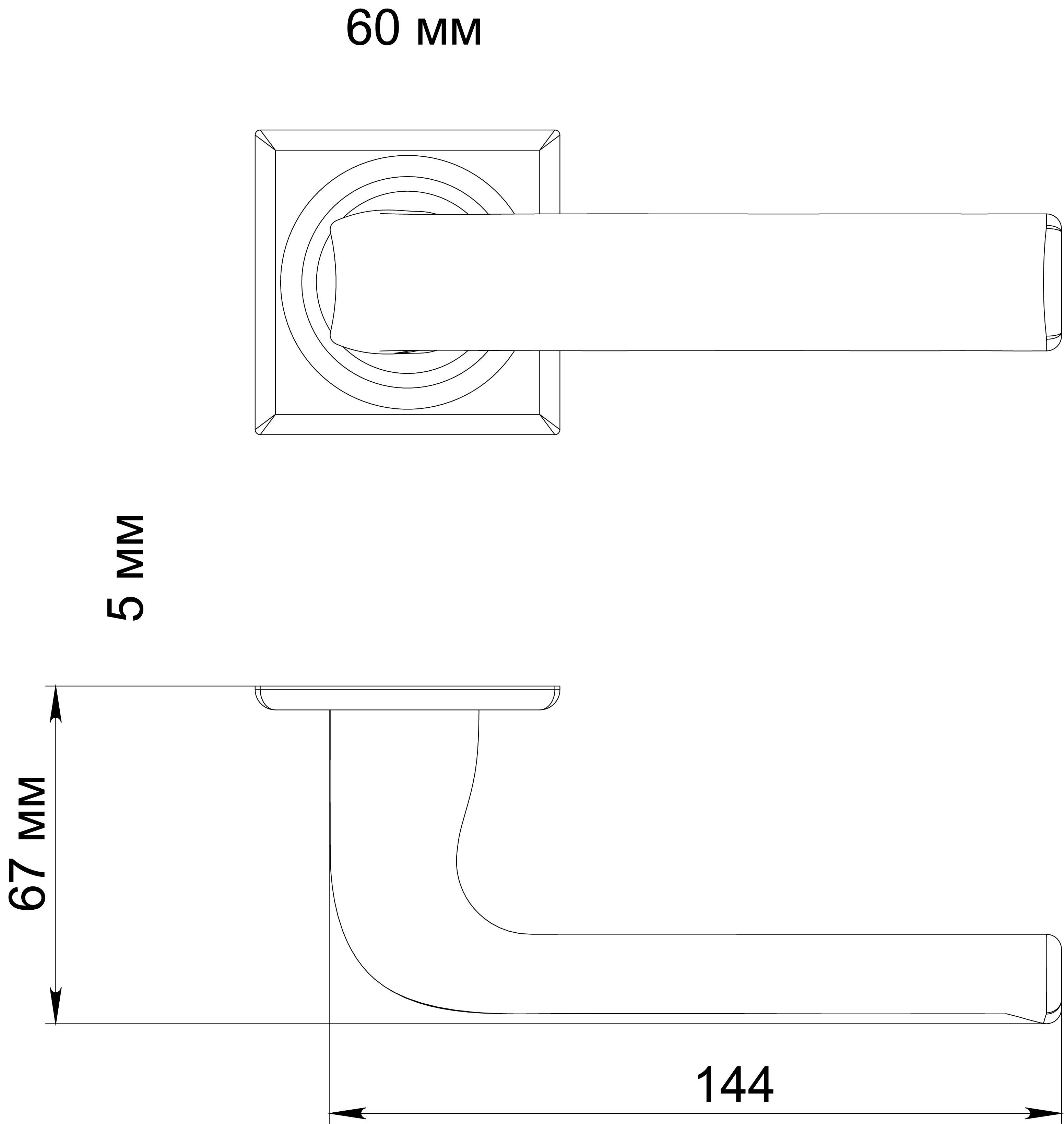 Ручка дверная THE BUS STATION S7 WF на квадратной розетке, цвет Зимняя стужа/Winter Frost фото фурнитура Махачкала