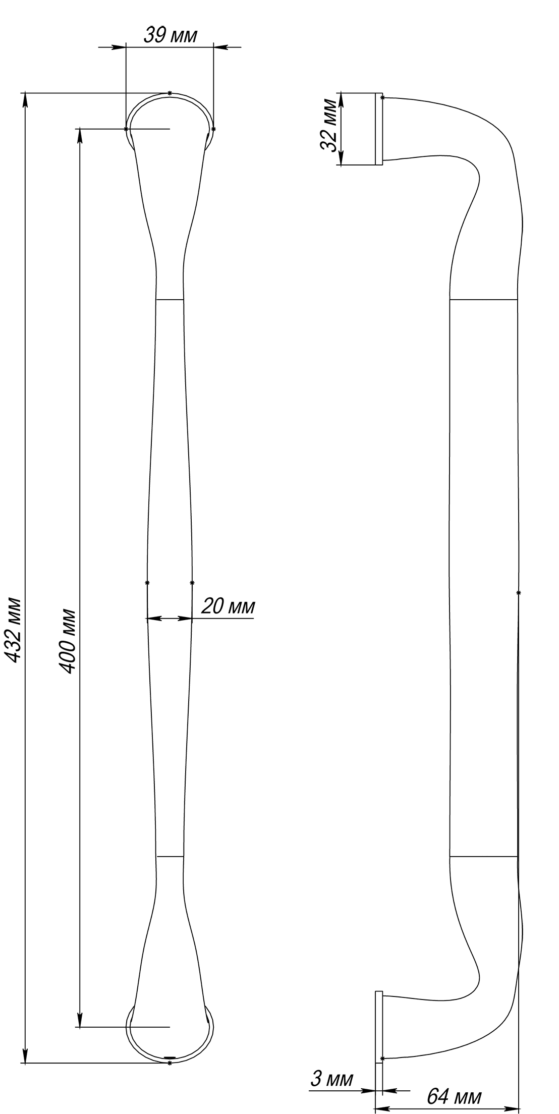 Ручка-скоба LVB PH AH, цвет Осенний мёд/Autumn Honey фото купить в Махачкале