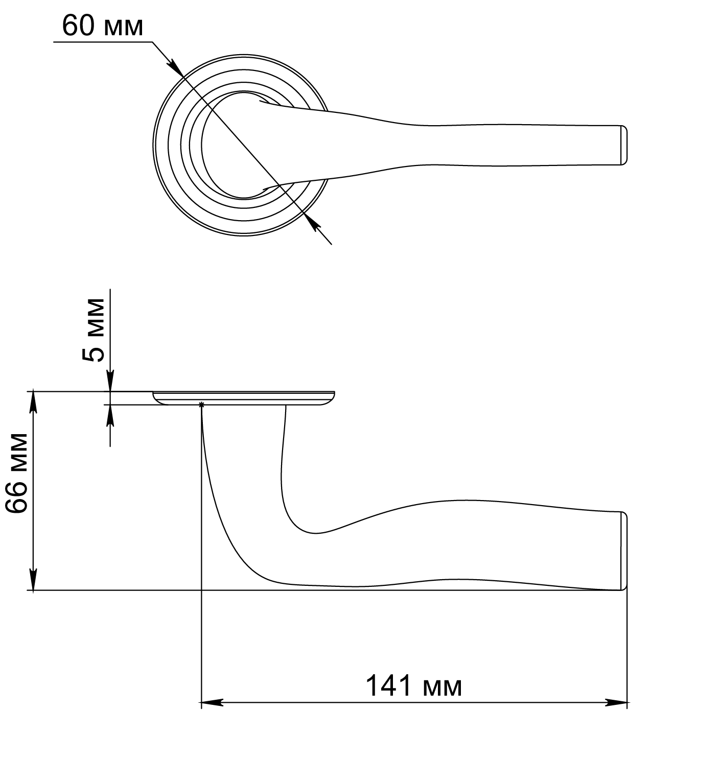 Ручка дверная LVB R7 SSW на круглой розетке, цвет Стокгольмский снегопад/Stockholm Snowfall фото фурнитура Махачкала