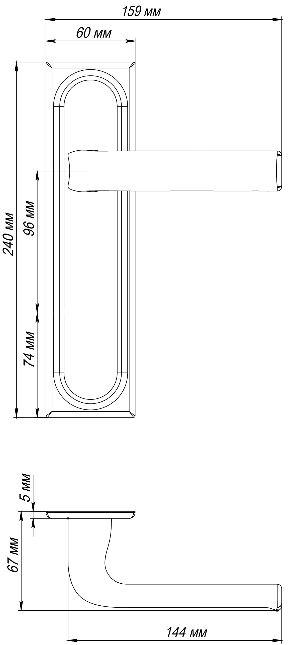 Ручка дверная THE BUS STATION PLS AH на планке, цвет Осенний мёд/Autumn Honey фото morelli Махачкала