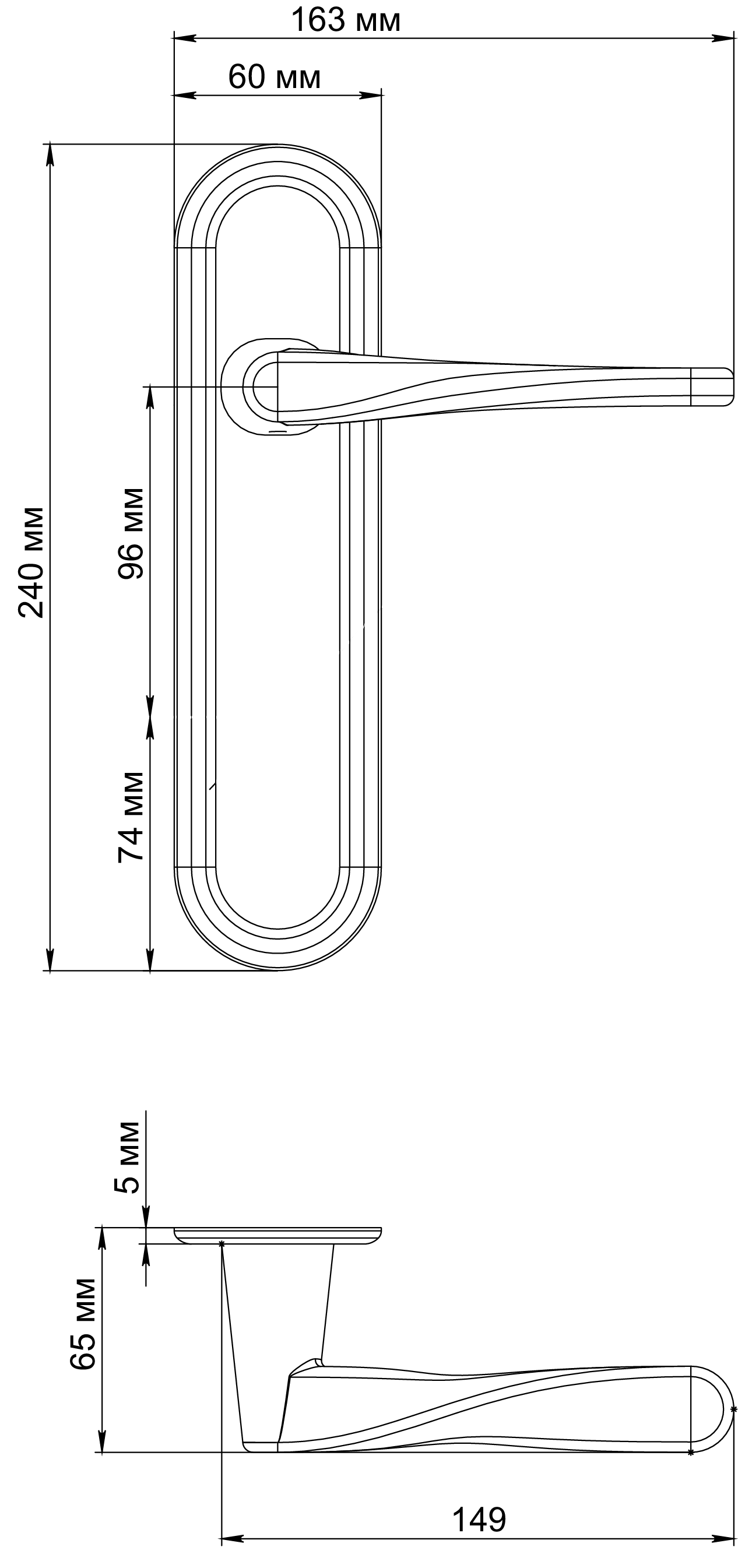 Ручка дверная THE OLYMPICS PLR SMI на планке, цвет Весенняя дымка/Spring Mist фото фурнитура Махачкала