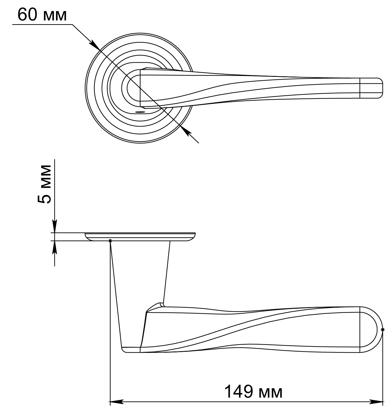 Ручка дверная THE OLYMPICS R7 SSW на круглой розетке, цвет Стокгольмский снегопад/Stockholm Snowfall фото фурнитура Махачкала