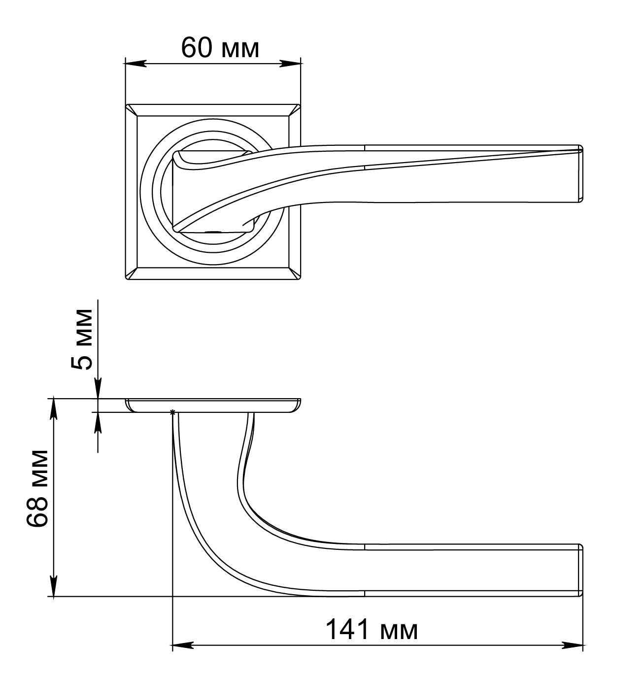 Ручка дверная WD CONCERT HALL S7 AH на квадратной розетке, цвет Осенний мёд/Autumn Honey фото фурнитура Махачкала