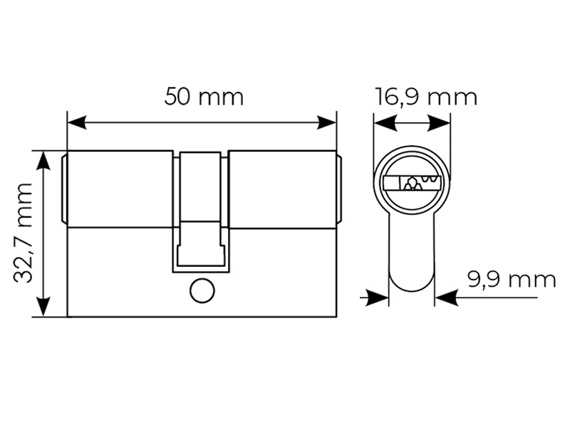 Ключевой цилиндр высокой секретности HS 50C PG (50мм), цвет золото фото фурнитура Махачкала