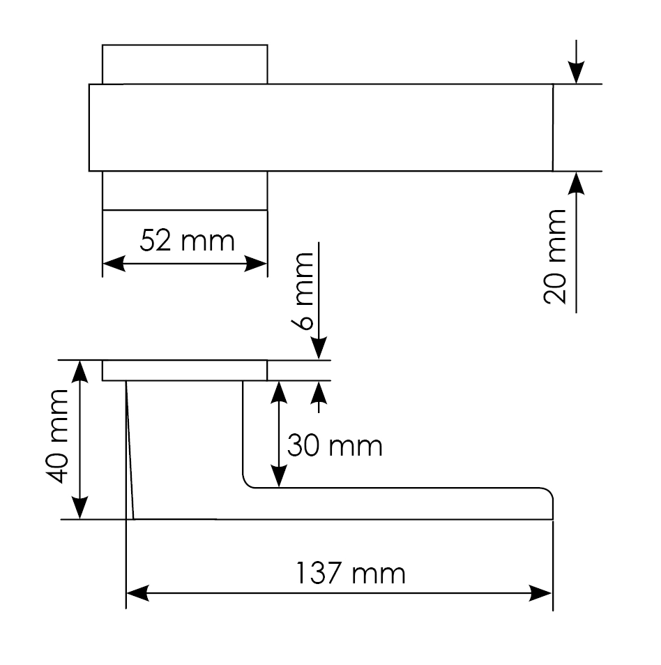 Ручка дверная LOT MH-56-S6 GR раздельная на квадратной розетке 6 мм, цвет графит, ЦАМ фото фурнитура Махачкала
