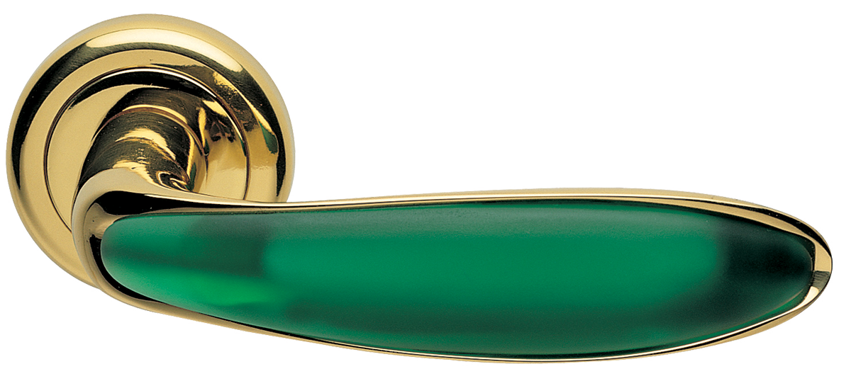 MURANO R4 OTL/VERDE, ручка дверная, цвет -  золото/нефрит фото купить Махачкала