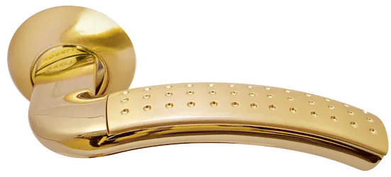 ПАЛАЦЦО, ручка дверная MH-02P SG/GP, цвет мат.золото/золото,с перфорацией фото купить Махачкала