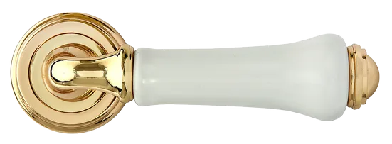 UMBERTO, ручка дверная MH-41-CLASSIC PG/W, цвет - золото/белый фото купить в Махачкале