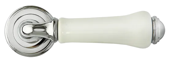 UMBERTO, ручка дверная MH-41-CLASSIC PC/W, цвет- хром/белый фото купить в Махачкале