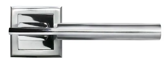 УПОЕНИЕ, ручка дверная MH-13 SC/CP-S, на квадратной накладке, цвет - мат.хром/хром фото купить в Махачкале