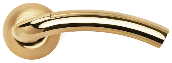 ПАЛАЦЦО, ручка дверная MH-02P SG/GP, цвет мат.золото/золото,с перфорацией фото купить в Махачкале