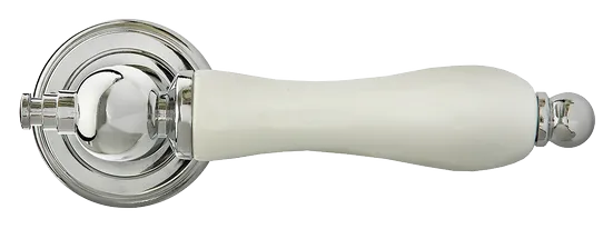 MART, ручка дверная MH-42-CLASSIC PC/W, цвет- хром/белый фото купить в Махачкале