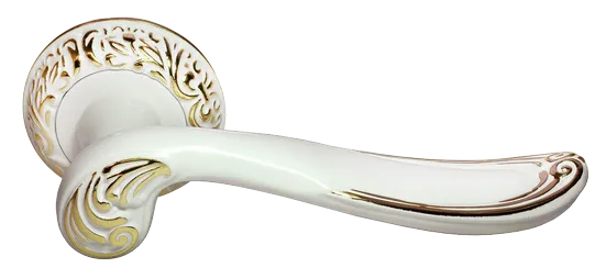 GIUSEPPE, ручка дверная MH-22-CLP W/PG, цвет - белая эмаль/золото фото купить Махачкала