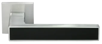 SULLA, ручка дверная, на квадратной накладке MH-48-S6 SC/BL, цвет - мат.хром/черный