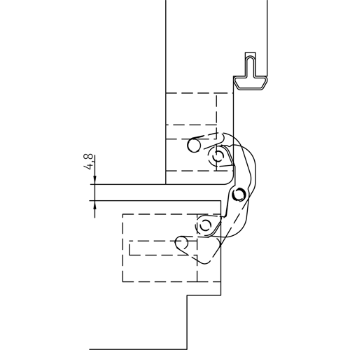 HH-19 B, скрытая петля, цвет - черный фото дверная фурнитура Махачкала