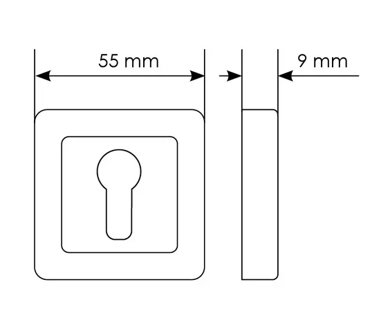 Накладка MH-KH-S55 GR/PC на ключевой цилиндр, цвет графит/хром фото купить в Махачкале